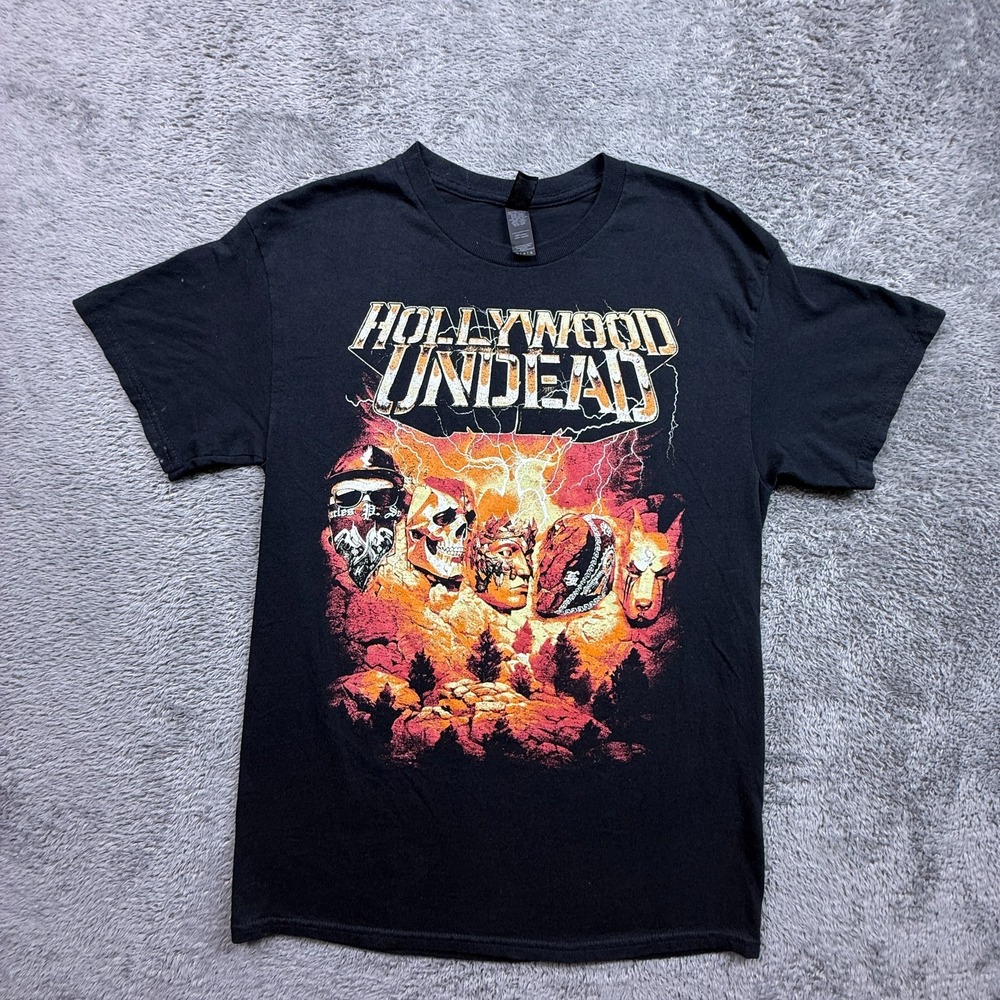 Hollywood Undead Tour Shirt Band Tee Double Sided Graphic Black Crewneck Adult M